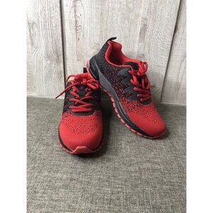 Ubfen Mens Shoes Size 7 Red Black Mesh Sneakers Running Lace Up Comfort Casual